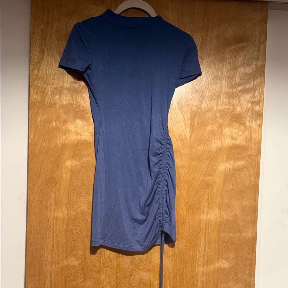 Chic Navy Ruched Mini Dress